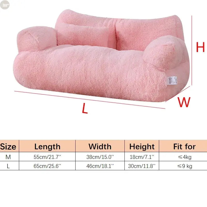 Super Soft Detachable Cat & Dog Bed – Warm, Washable, Non-Slip Sofa for Small Pets Brownstick