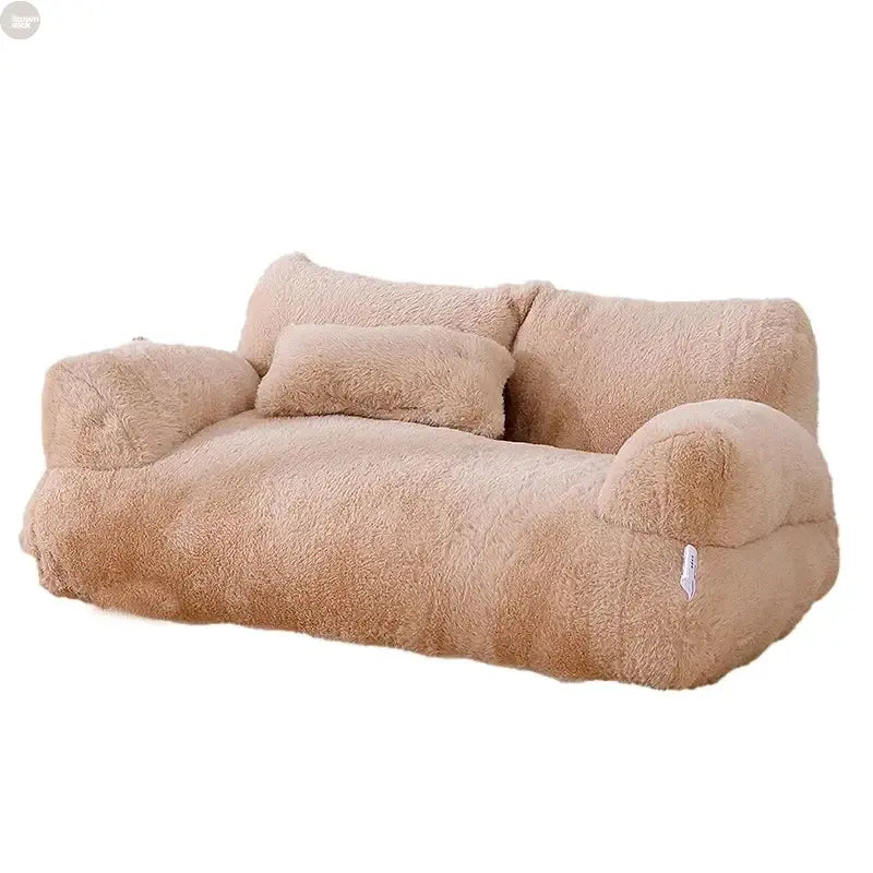 Super Soft Detachable Cat & Dog Bed – Warm, Washable, Non-Slip Sofa for Small Pets Brownstick