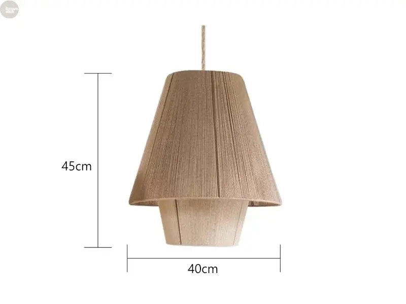 Tall Cone Hemp Pendant Light - Eco-Friendly Ceiling Fixture Brownstick