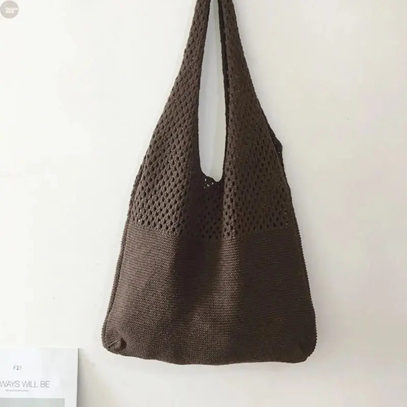Vintage Hollow Woven Underarm Shoulder Bag for Women - Brownstick