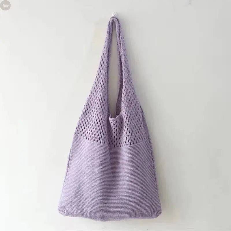 Vintage Hollow Woven Underarm Shoulder Bag for Women Brownstick
