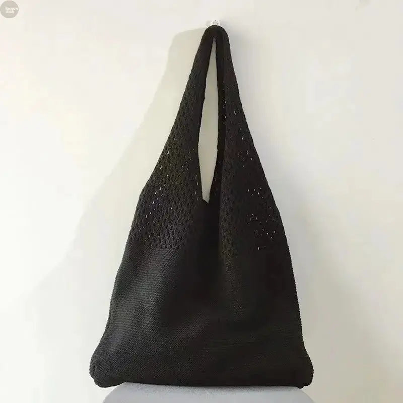 Vintage Hollow Woven Underarm Shoulder Bag for Women Brownstick