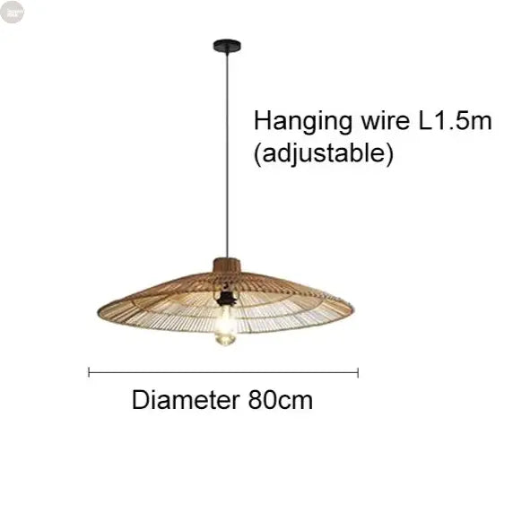 Vintage LED Pendant Light Nordic Umbrella Handmade Rattan Lamp for Living Room Bedroom Hall Dining Rom Table Living Room Lustre Brownstick