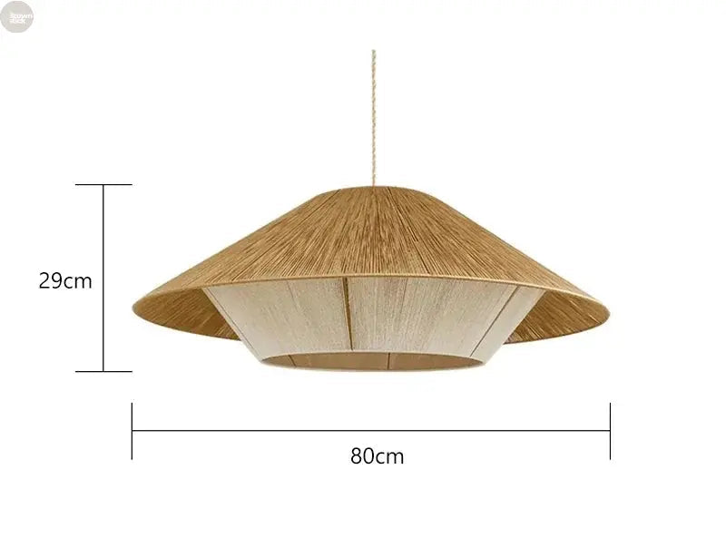 Vintage Wabi-Sabi Hemp Rope Rattan Weaving LED Chandelier Brownstick