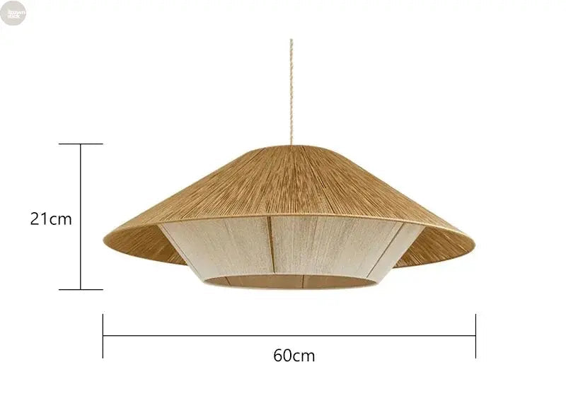 Vintage Wabi-Sabi Hemp Rope Rattan Weaving LED Chandelier Brownstick