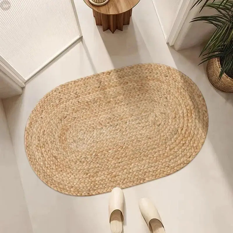 Wabi-Sabi Style Natural Jute Hand-Woven Living Room Carpet Brownstick