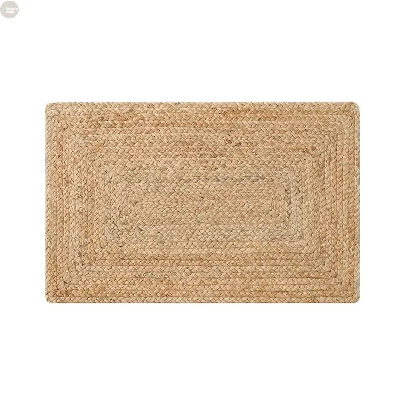Wabi-Sabi Style Natural Jute Hand-Woven Living Room Carpet Brownstick