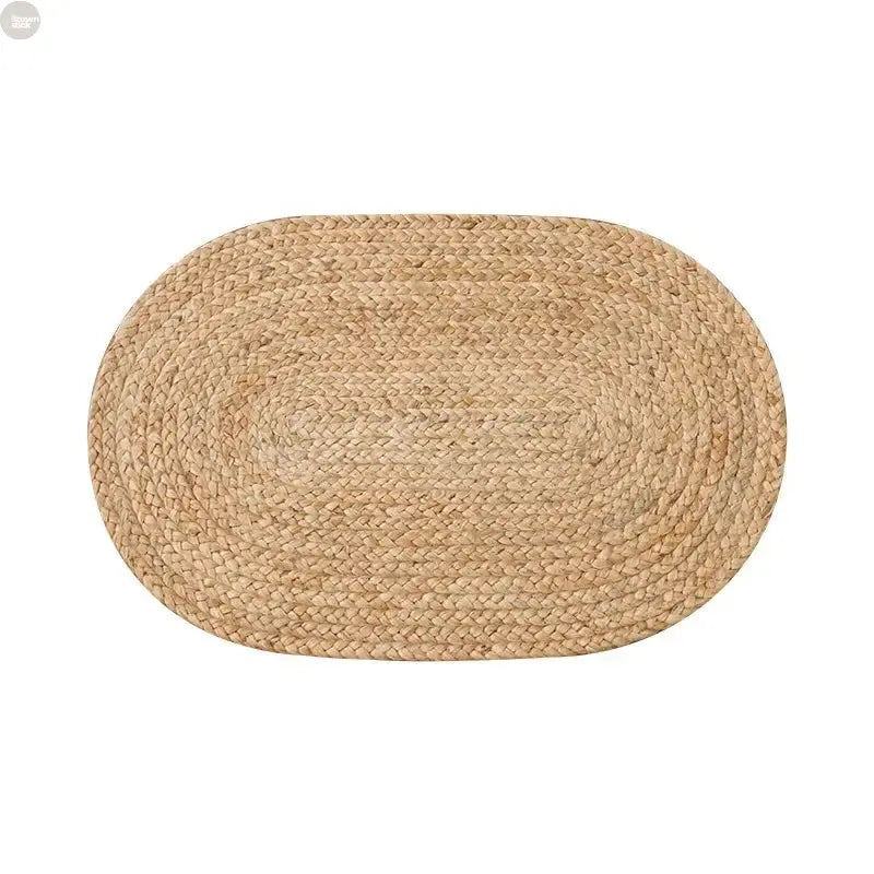 Wabi-Sabi Style Natural Jute Hand-Woven Living Room Carpet Brownstick