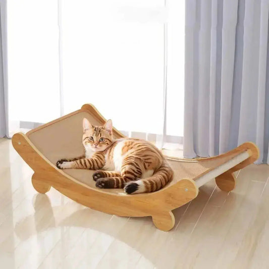 Wooden Cat Scratching Pad & Bed - Multifunctional, Wear - Resistant Board - Brownstick