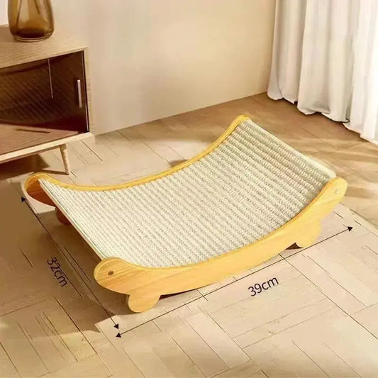 Wooden Cat Scratching Pad & Bed - Multifunctional, Wear - Resistant Board - Brownstick
