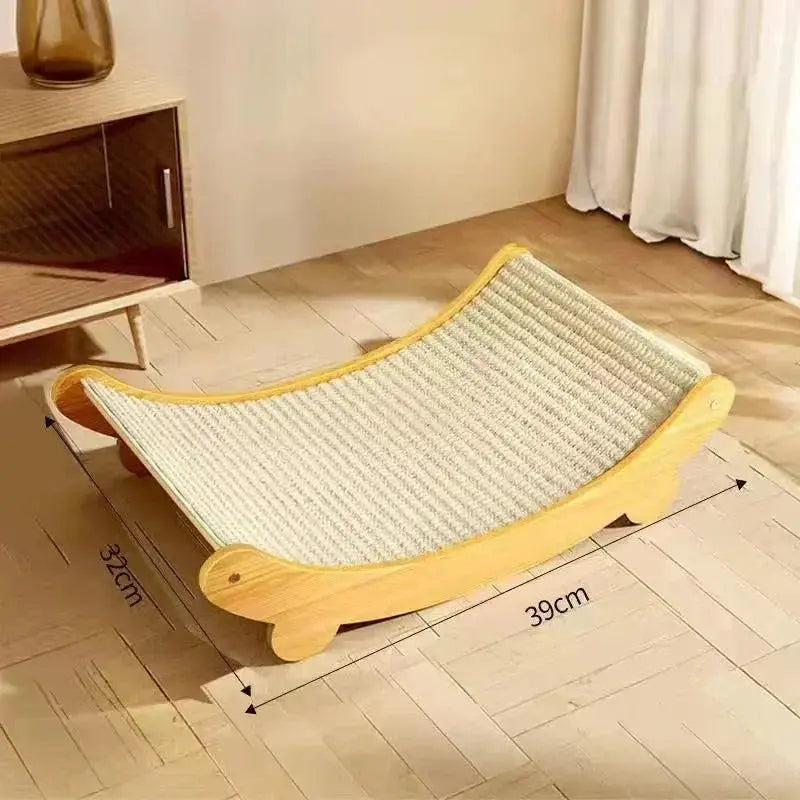 Wooden Cat Scratching Pad & Bed - Multifunctional, Wear - Resistant Board - Brownstick