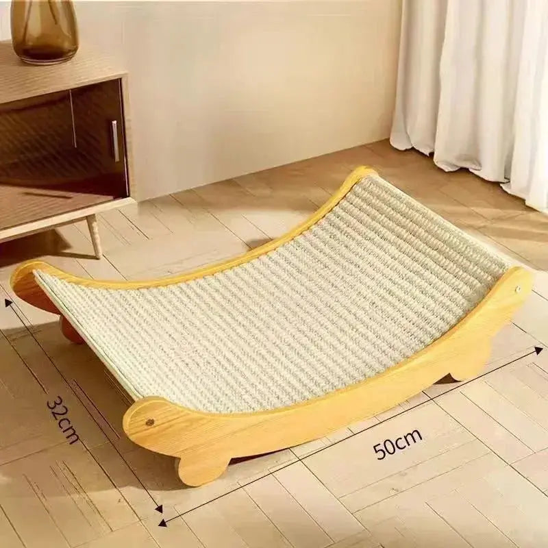 Wooden Cat Scratching Pad & Bed - Multifunctional, Wear - Resistant Board - Brownstick
