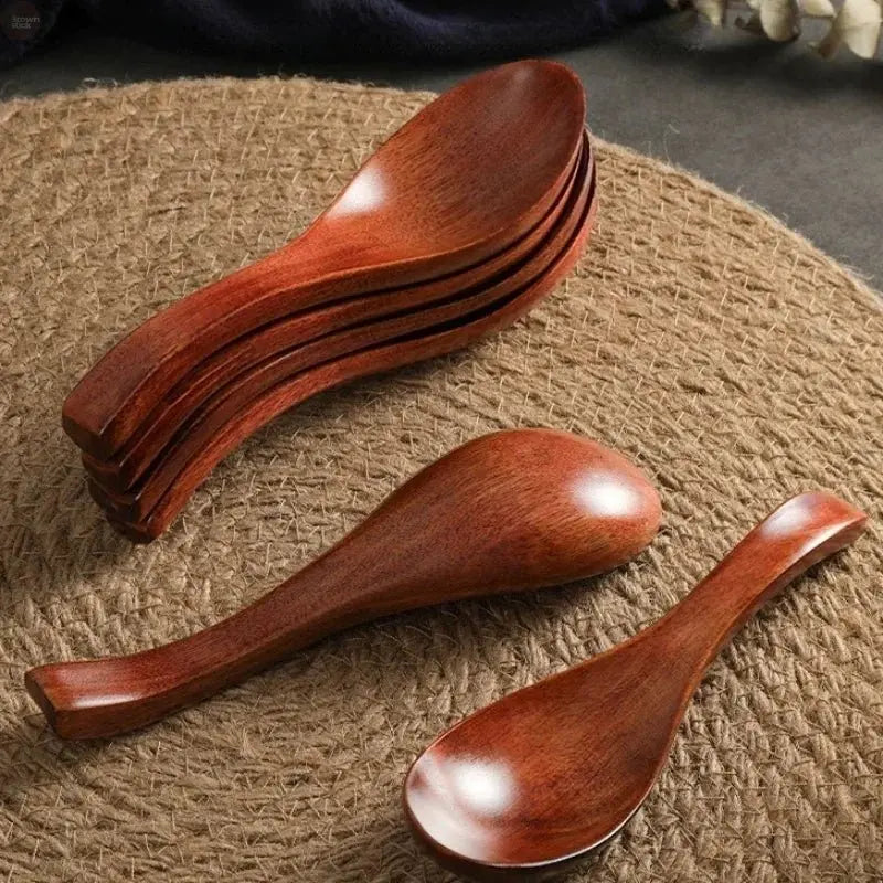 Wooden Spoon Set - Long & Short Handles for Cooking & Serving - Brownstick