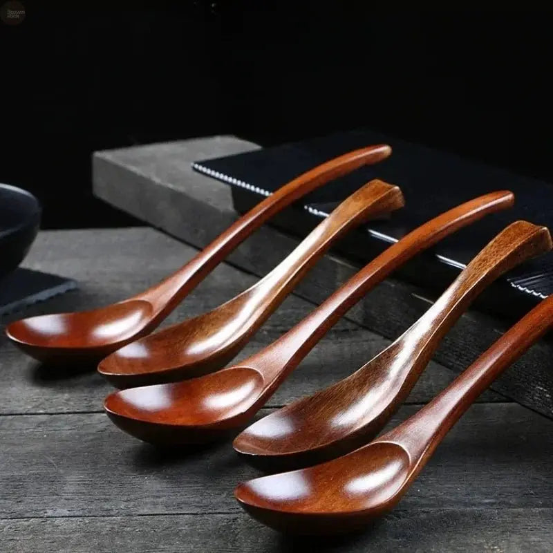 Wooden Spoon Set - Long & Short Handles for Cooking & Serving - Brownstick