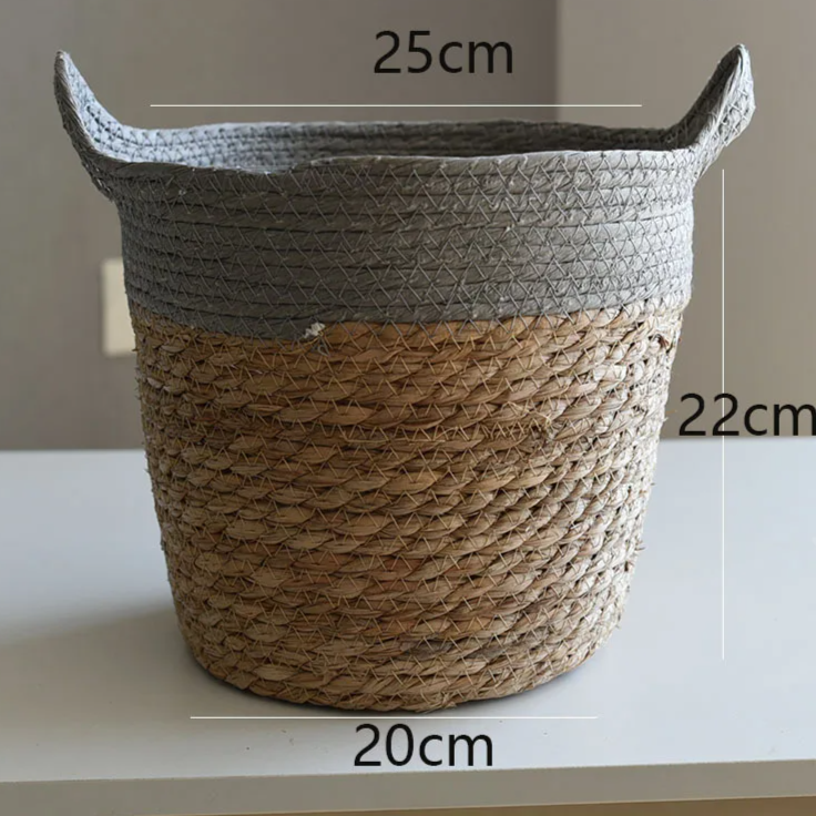 Natural Handwoven Rattan Storage Basket Brownstick