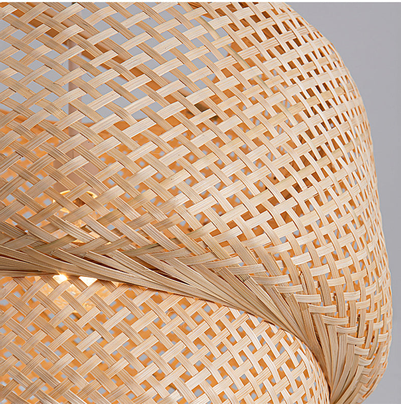 Bamboo 30cm Handwoven Rattan Lantern Pendant Lamp Brownstick