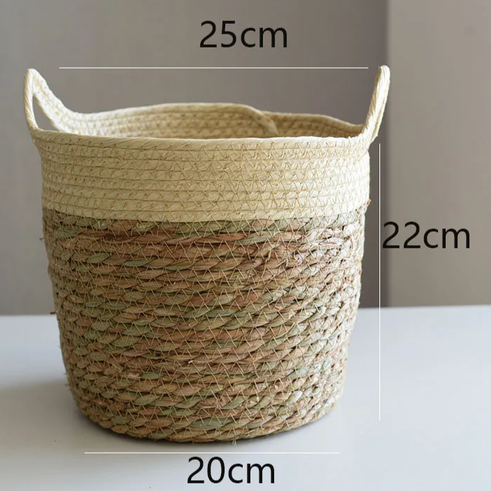 Natural Handwoven Rattan Storage Basket Brownstick