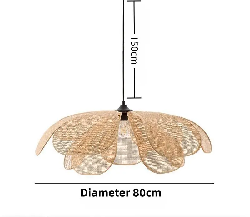 Rattan Ceiling Pendant Light – Handwoven Boho Lamp Brownstick