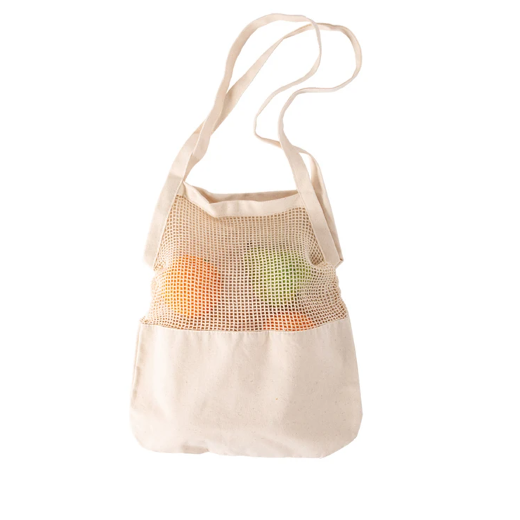 Cotton Mesh Shopping Tote Bag – Large Reusable Eco Bag Brownstick
